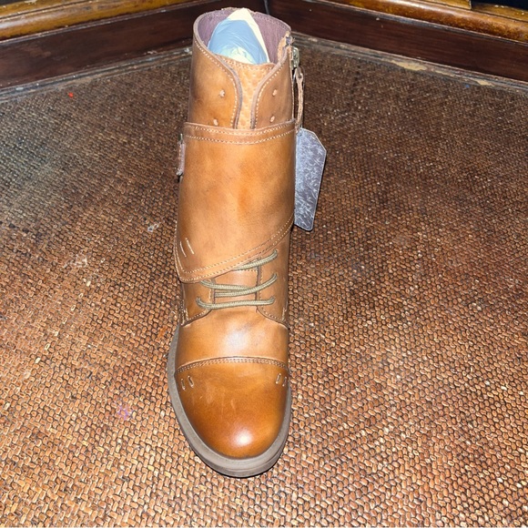 BED/STU by ROAN Tan Napa Leather Deception Wrap Over Combat Boot Women’s Size 6 - Picture 8 of 13